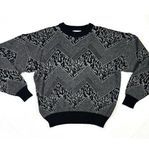 Limited Edition By Expressions Sweater Men’s Large Vintage Retro Gray Geometric